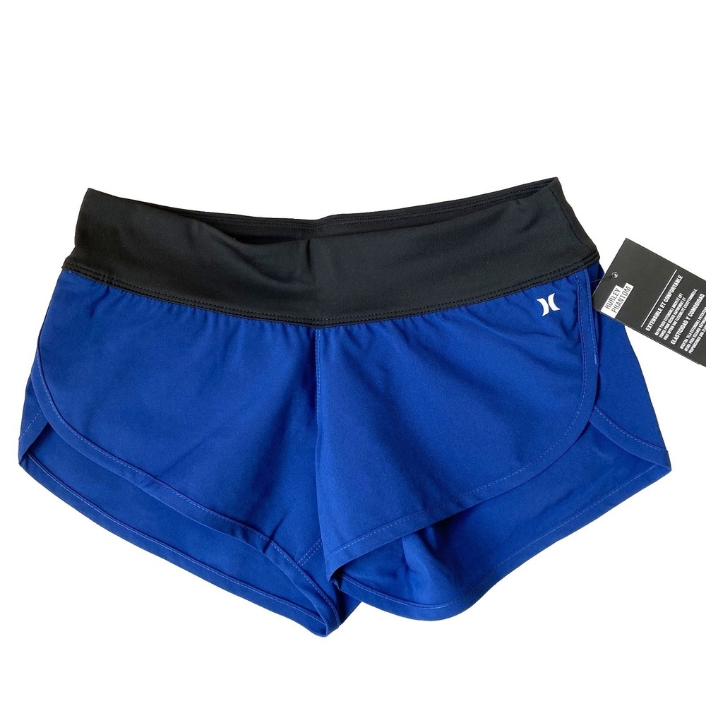Hurley Y2K Phantom Board Shorts Women Size M Royal Blue Black Beach Surfcore NWT